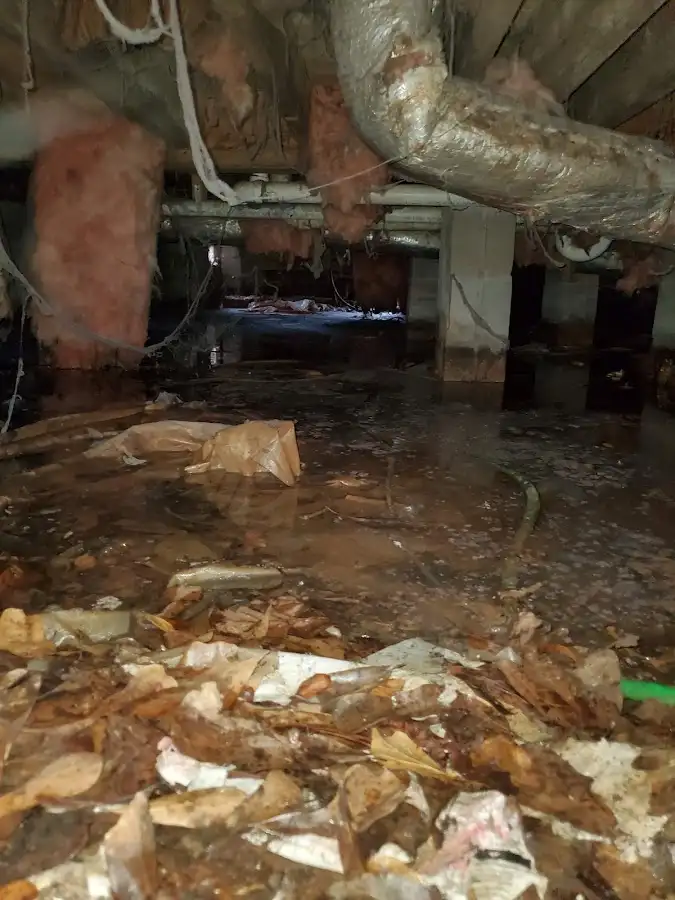 Crawl space flood assessment for Commercial Water Damage Restoration in Cockeysville